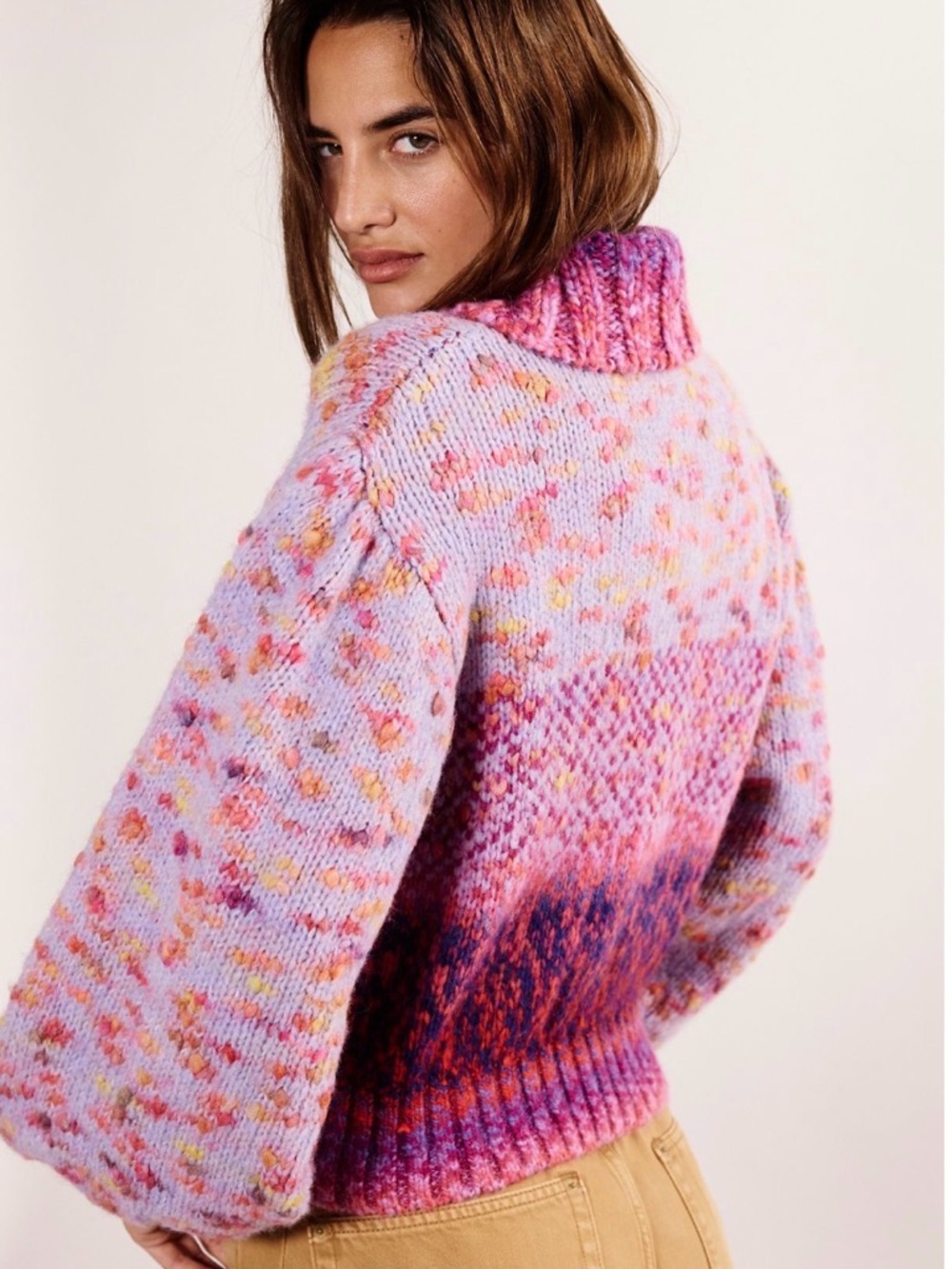 Free People Orchid Berry  Sugar. and Sweets Knit Bomber Jacket. Wool & Alpaca - Picture 4 of 11